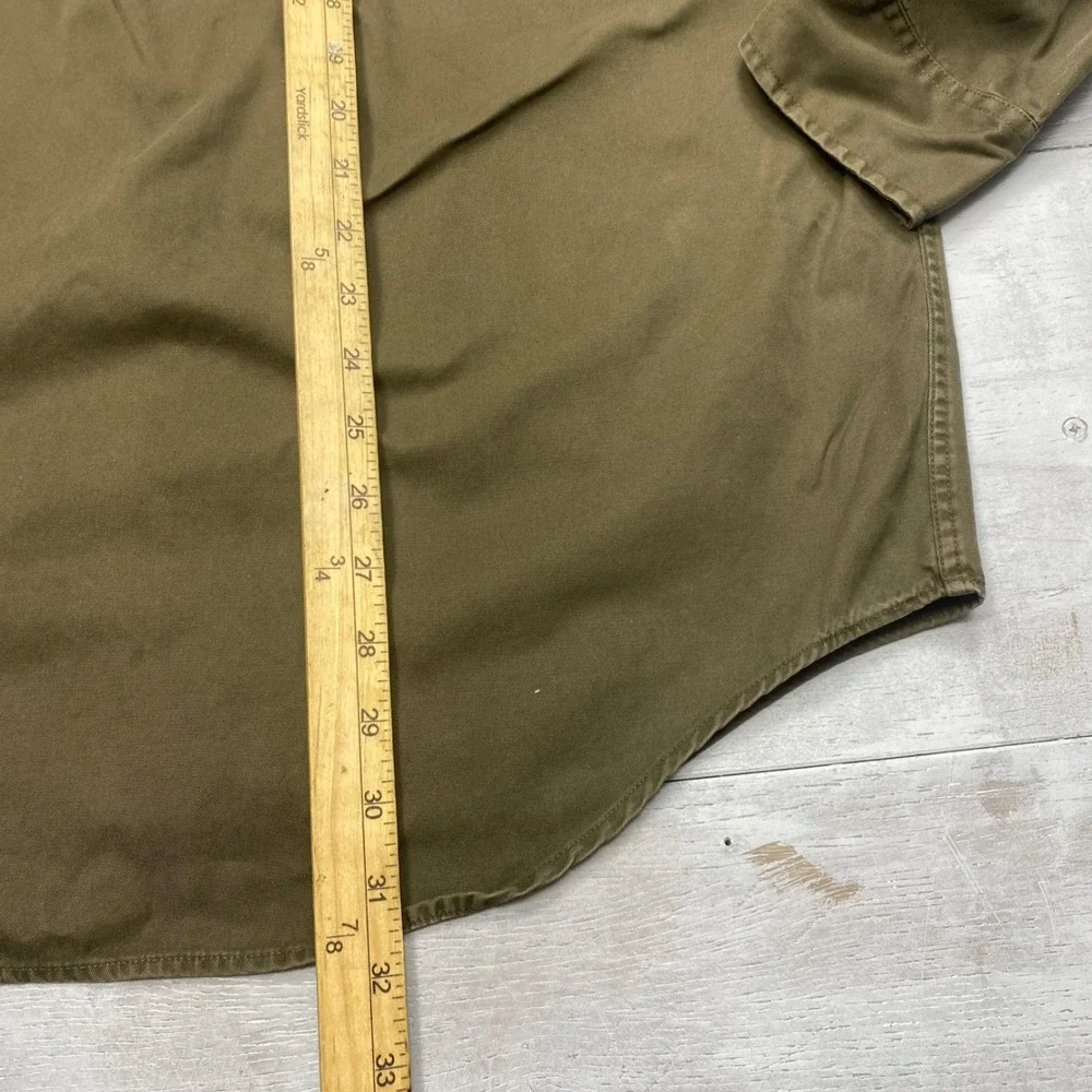 Banana Republic Cotton Twill Shirt Men Large Olive Green Button Down Vintage 90s